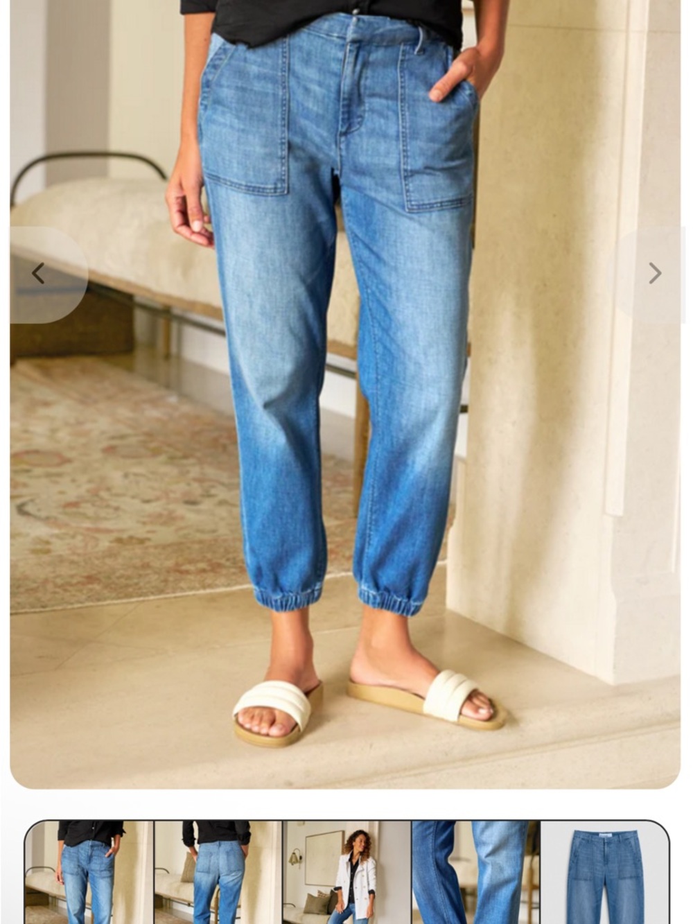 Frank & Eileen Jameson Jogger Womens Size 14 Jeans Blue Lightweight Stretch